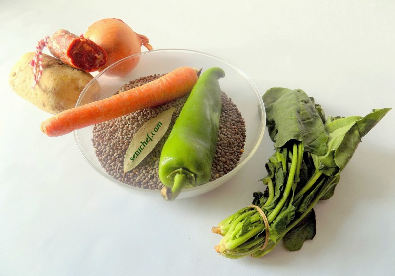 Estofado de lentejas fácil. Receta.